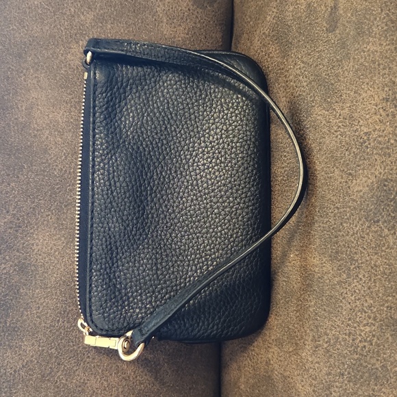 Michael Kors Top Handle Bag Black Leather Gold-Tone Hardware Flat Handle & Strap - Picture 2 of 5